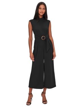 NWT - Calvin Klein Black Wide-Leg Jumpsuit with Belt - Size 10